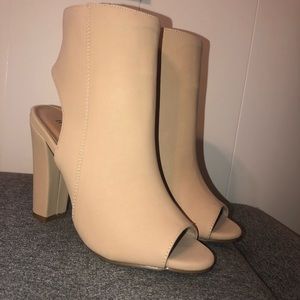 Peep Toe Tan Heels